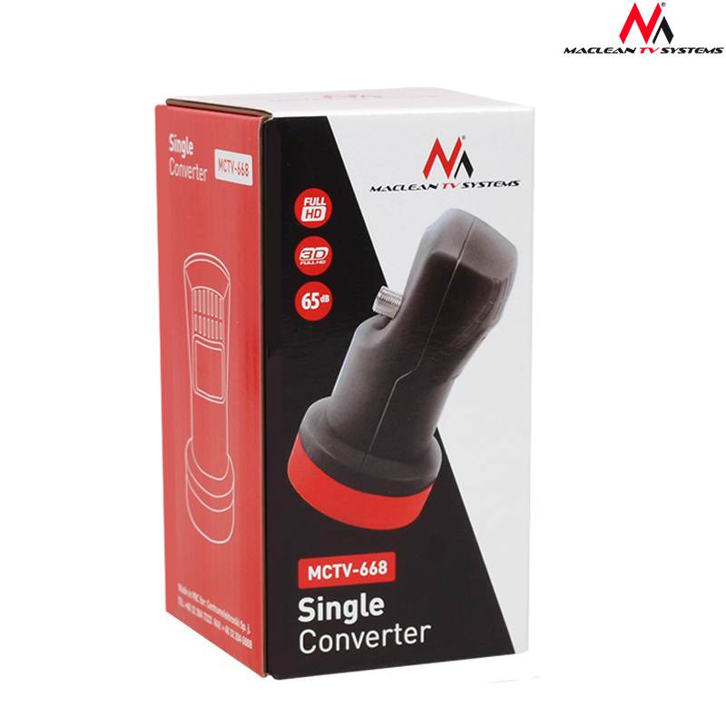 KONWERTER SINGLE 0.1dB FullHD 4K 65dB NC+ POLSAT Wysokość produktu 12 cm