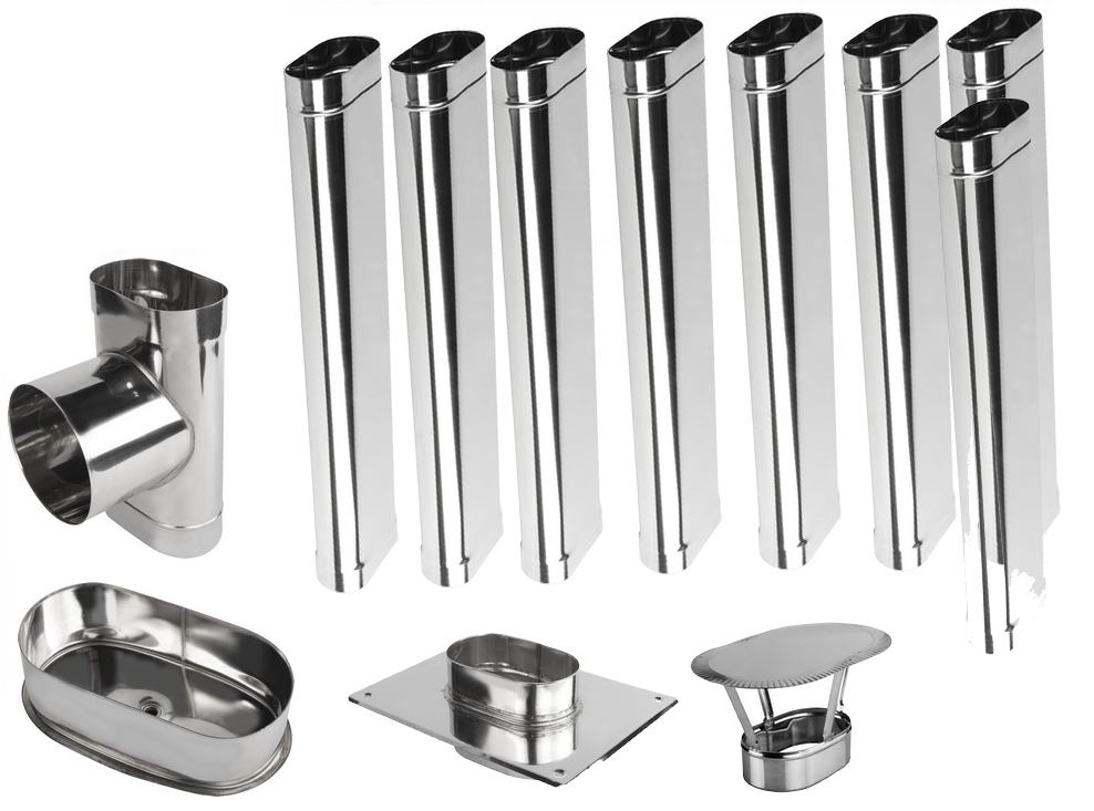 

Zestaw Wkład Kominowy Owalny Żar Fi 120/180 8,3m