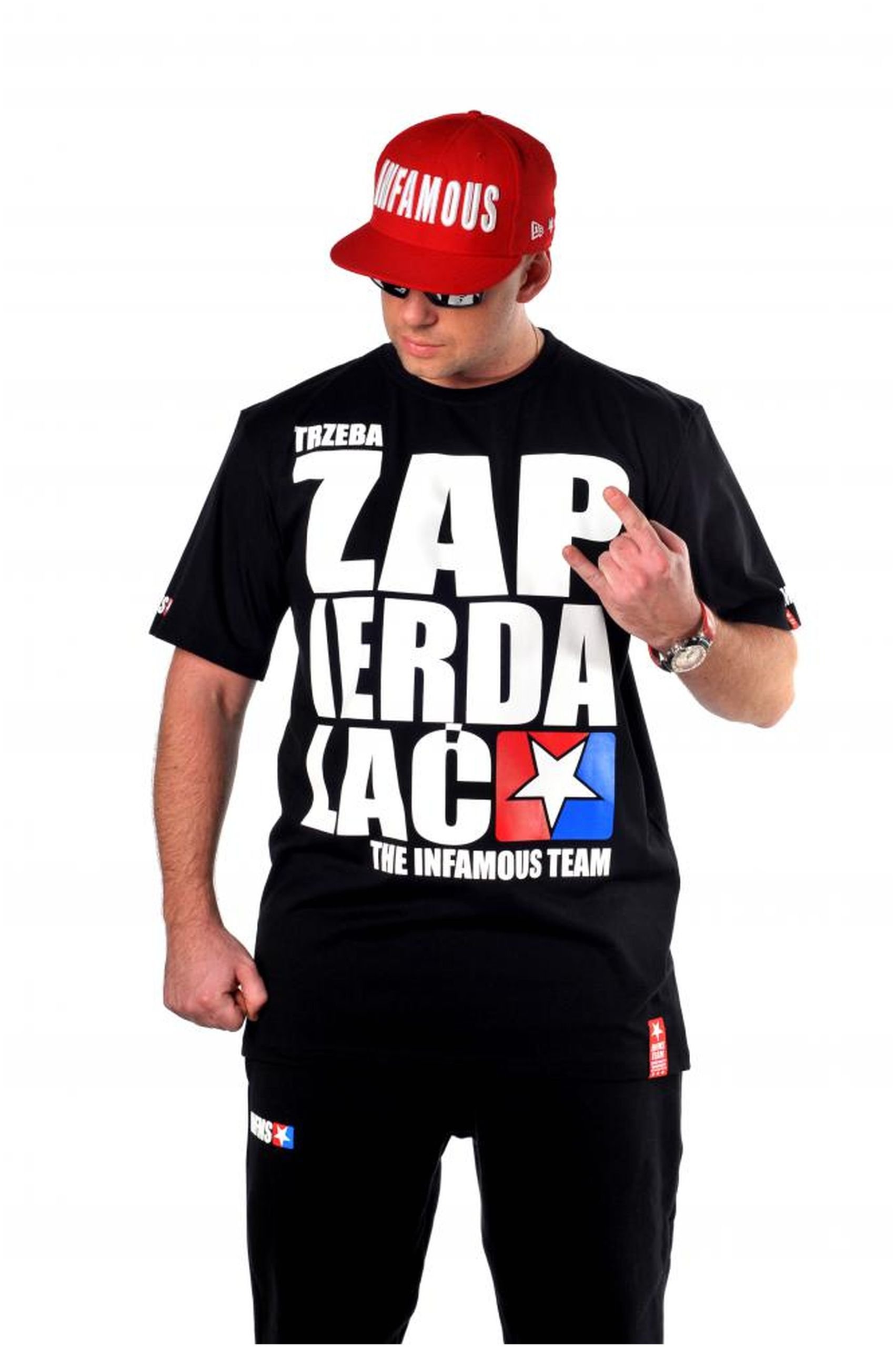 

T-shirt M Trzeba Zapierdalać Infamous Team + Wlepy