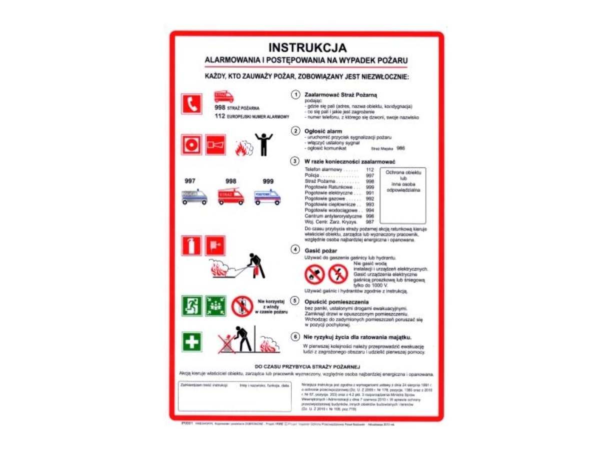 Instrukcja Postępowania Na Wypadek Pożaru PpoŻ 6056507926 Allegropl Więcej Niż Aukcje 2132