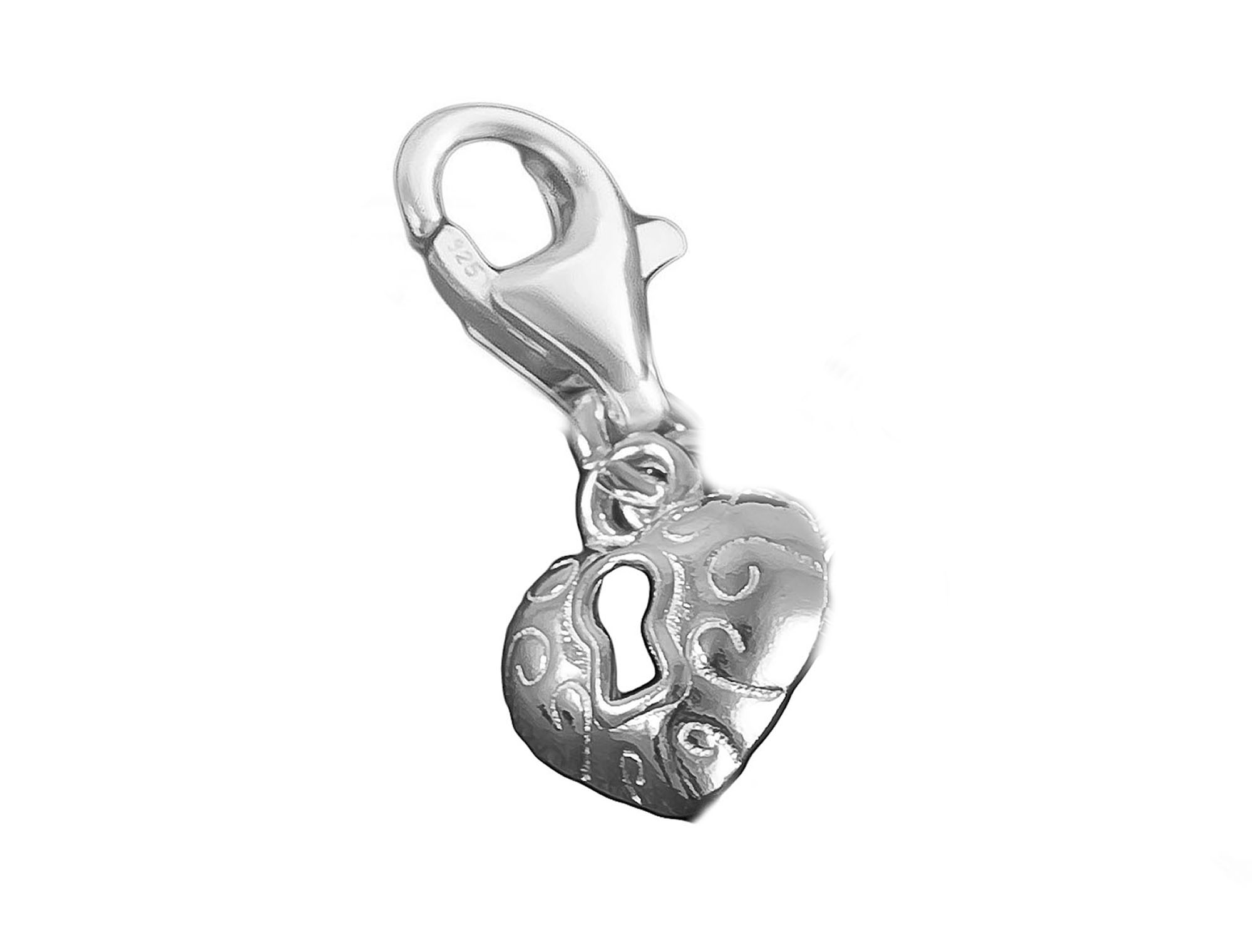 

Charms kłódka serce Srebro Zawieszka bransoletki