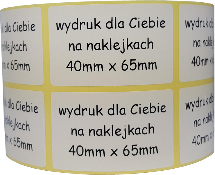 

40x65mm etykiety naklejki nalepki papierowe nadruk