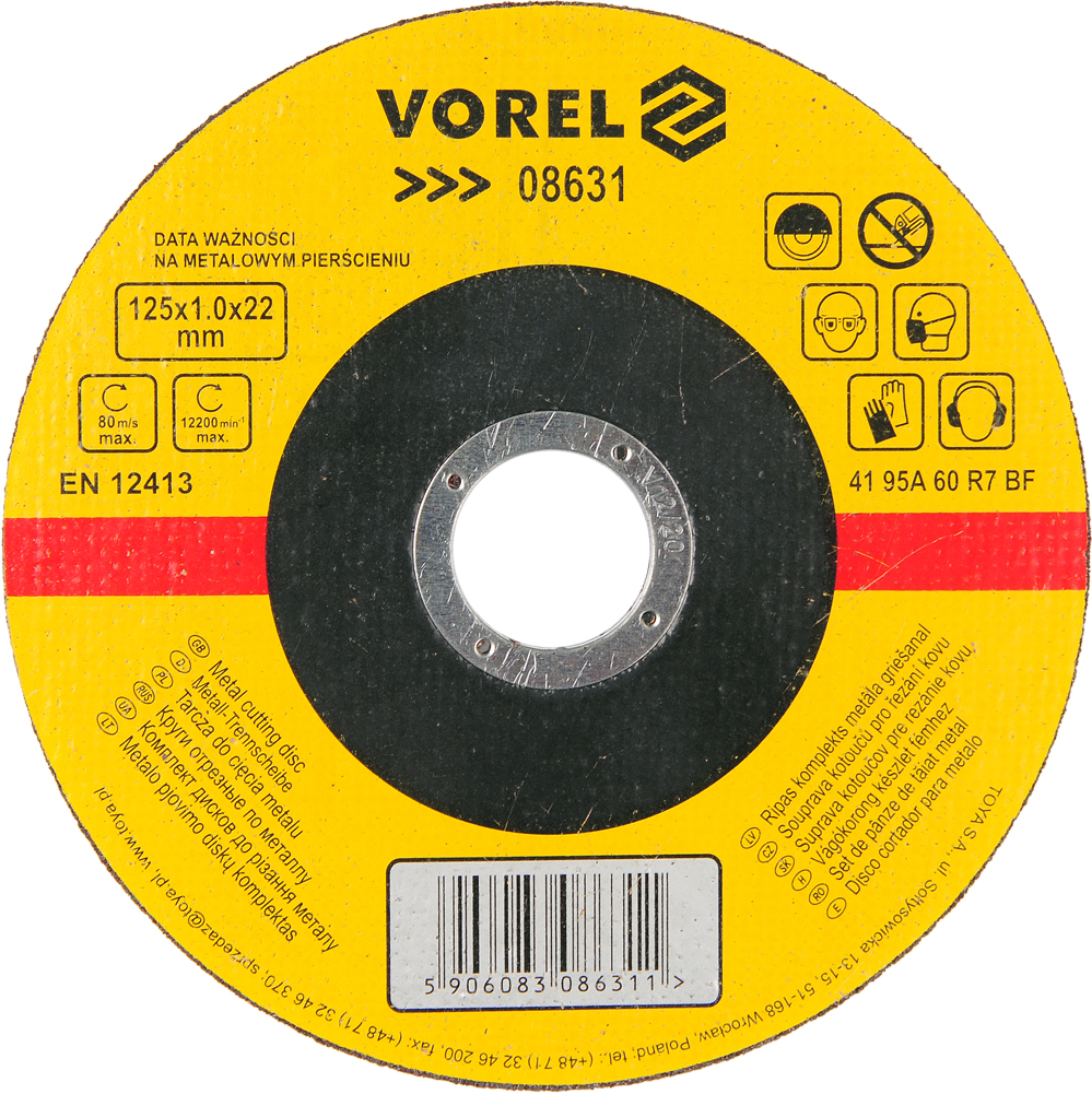 

Tarcza do cięcia metalu 125 x 1 x 22 Vorel 08631