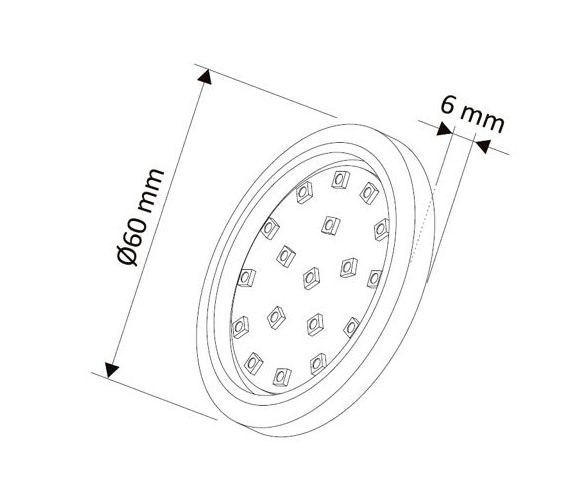 OPRAWA LED orbit czarna 1.5W 12VDC zimna Długość 0.06 m