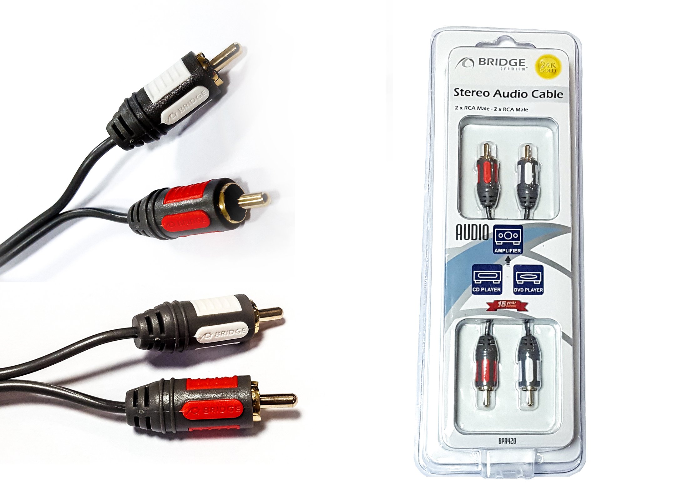 

Kabel 2x Rca - 2x Rca Chinch 3,0m Bridge Hi-end