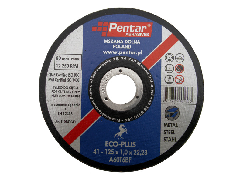 

Tarcza Do Cięcia Metalu Stali 125 x 1mm Pentar