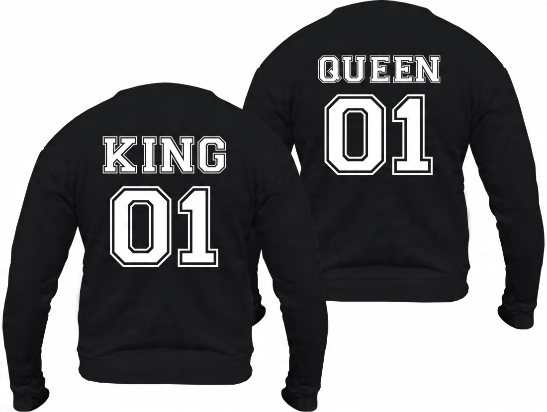 

Bluza King Queen bluzy dla zakochanych Par kpl. S