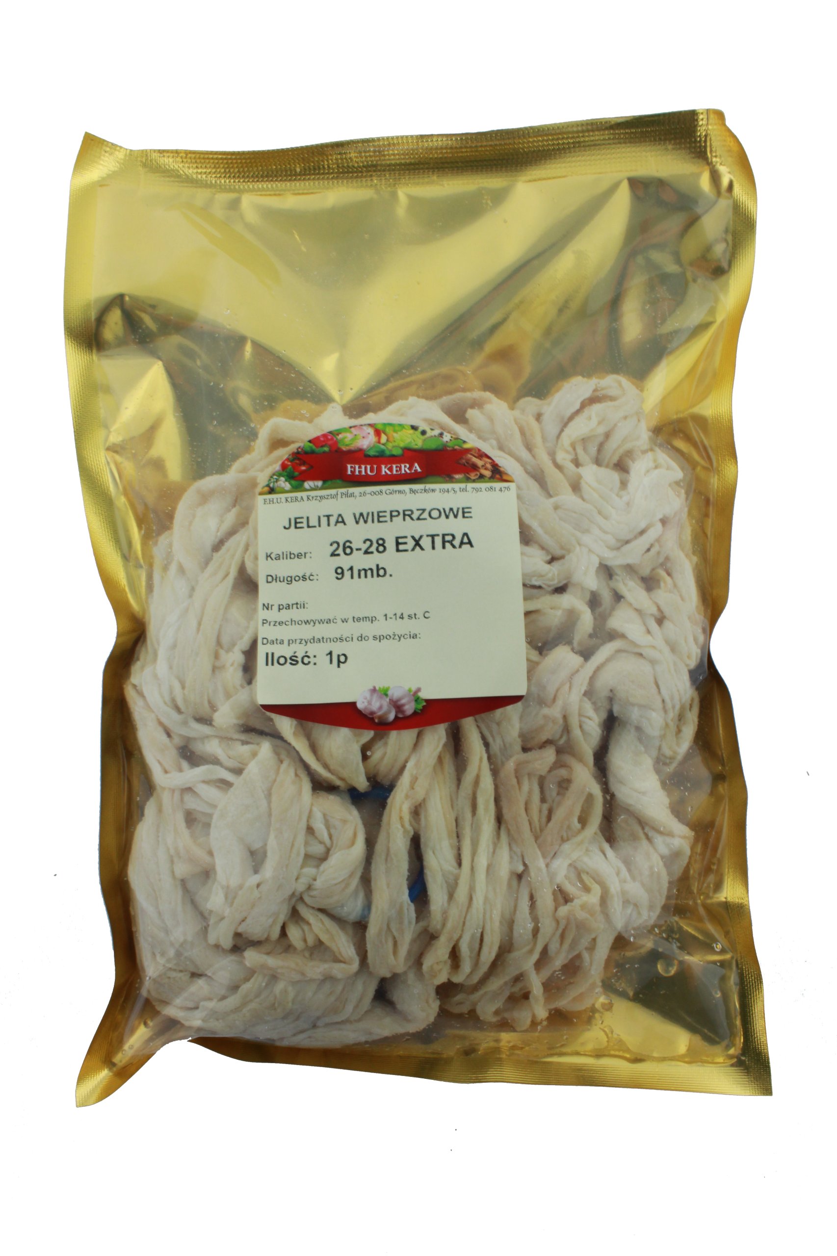 Jelita Wieprzowe Cienkie 26-28 Extra 91m Kera
