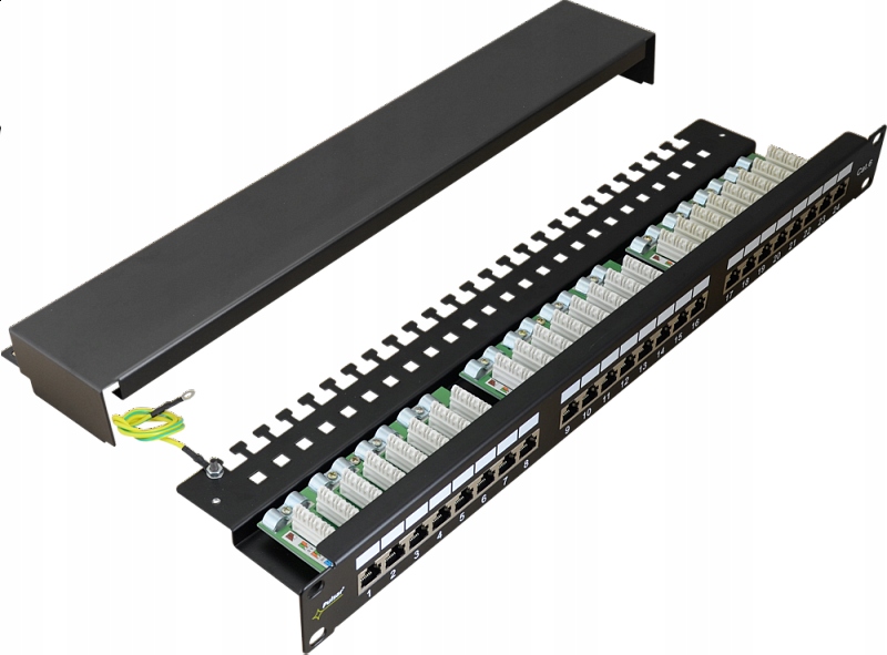 Patch Panel 24 Ftp portů kategorie 6 s organizérem Pulsar RP-F24V6