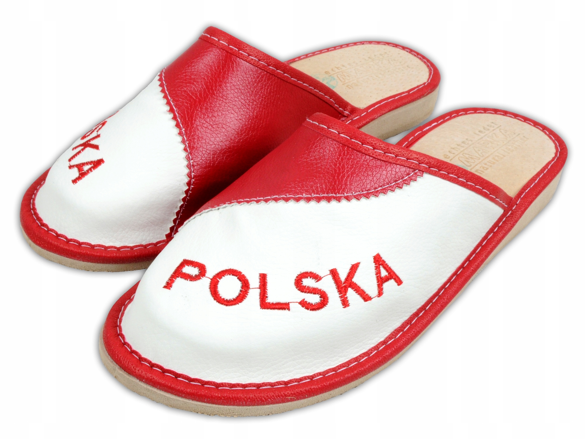 

Skórzane Pantofle Kibica - Polska Flaga - nr 36