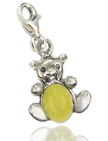 

Miś - Zawieszka - Charms - Srebro -bursztyn