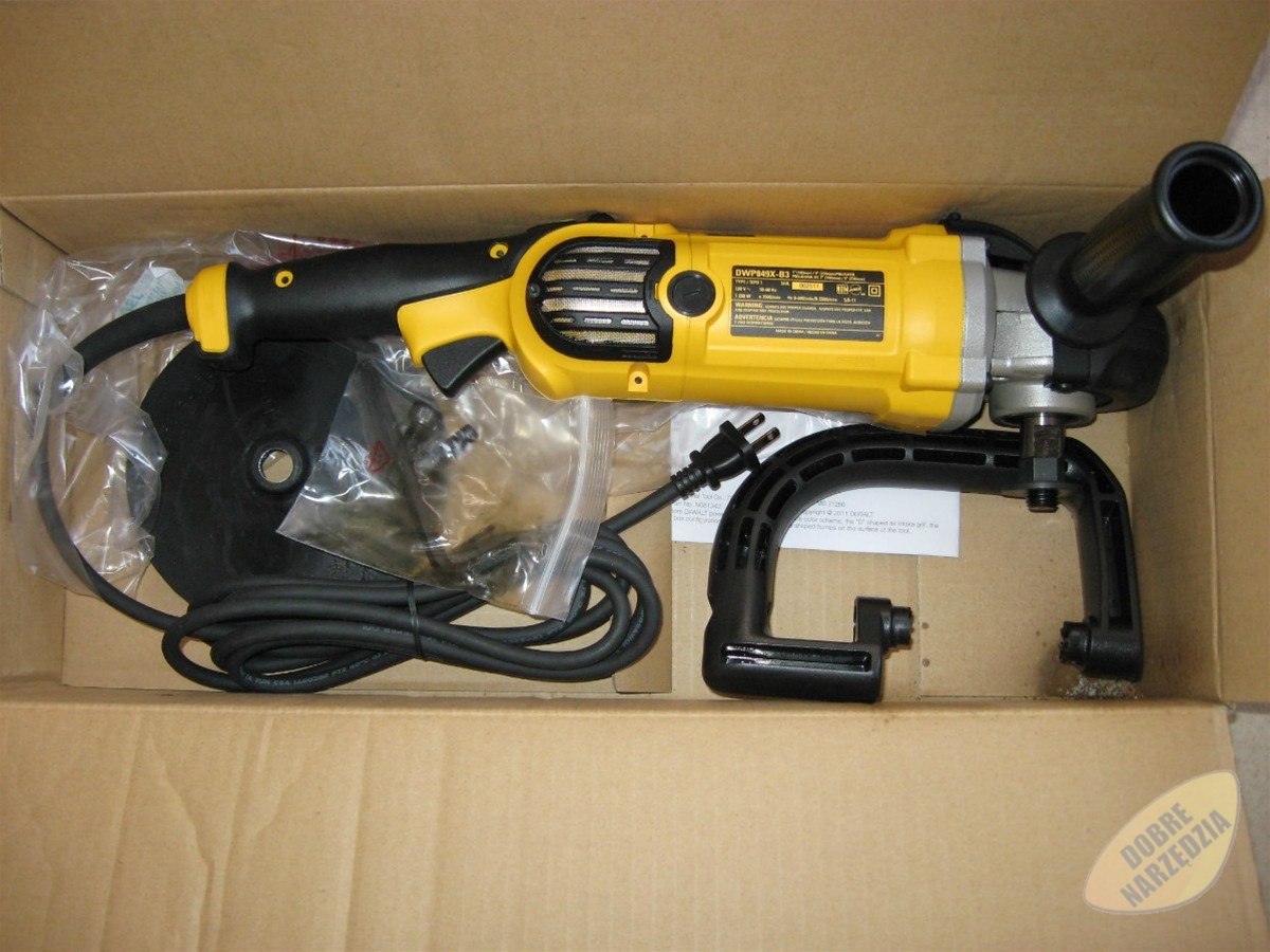 Polerka do samochodu DeWalt DWP849X 180mm + wełna na kabel 230V Z REGULACJĄ Typ uchwytu uchwyt boczny