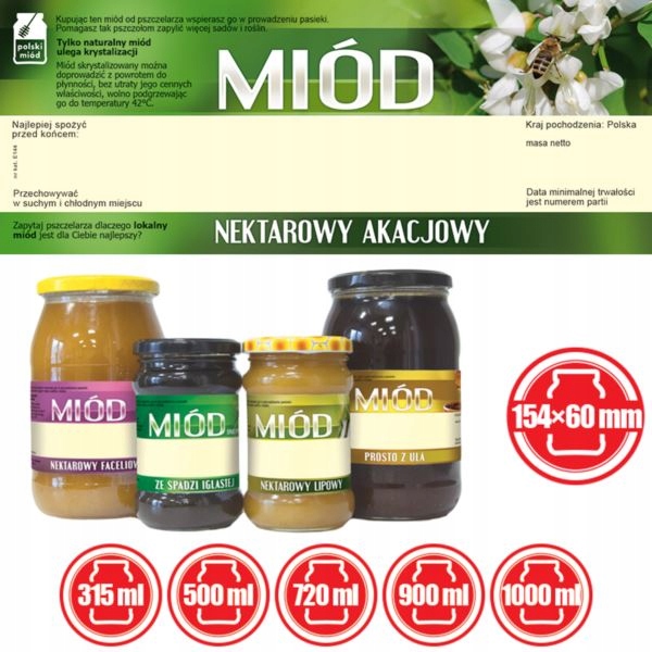 

Etykiety na Miód Akacjowy (100szt)