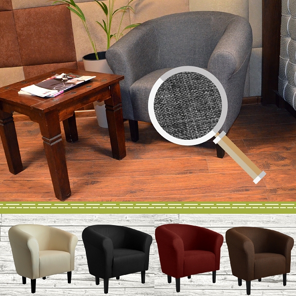 Fotel Klubowy Monaco Sawana Ciemno Szary Pub Salon Kolor obicia Odcienie szarości