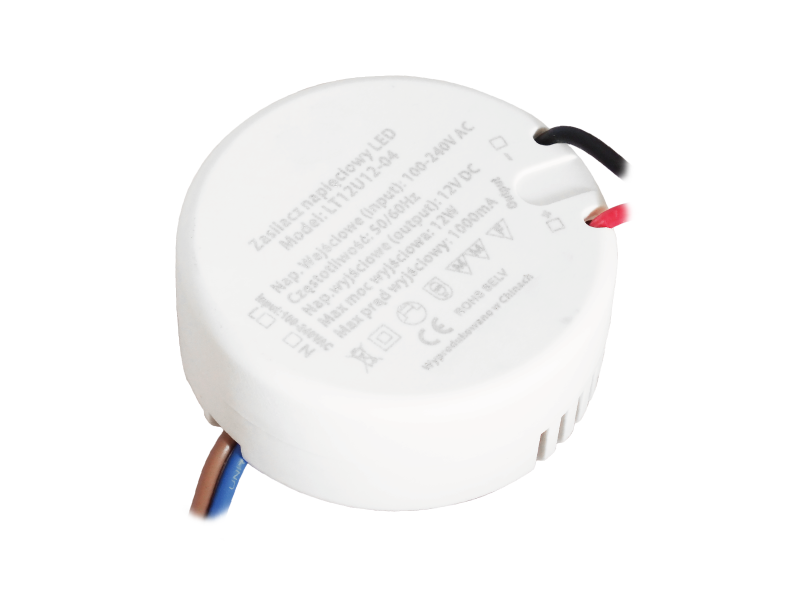 

Zasilacz Led Okrągły Mini 12W 12V DC IP20 Puszka 6