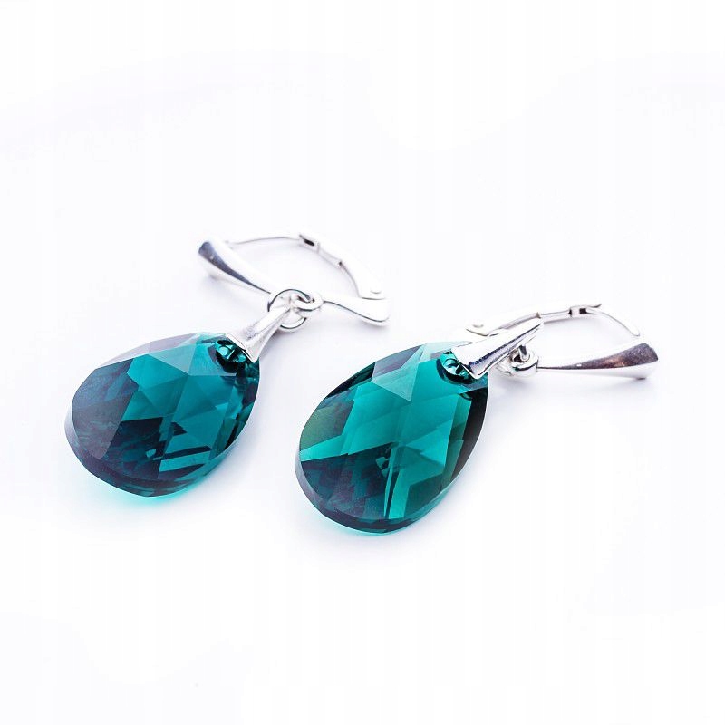 

Srebrne kolczyki z kr. Swarovski Migdały 22mm Eme