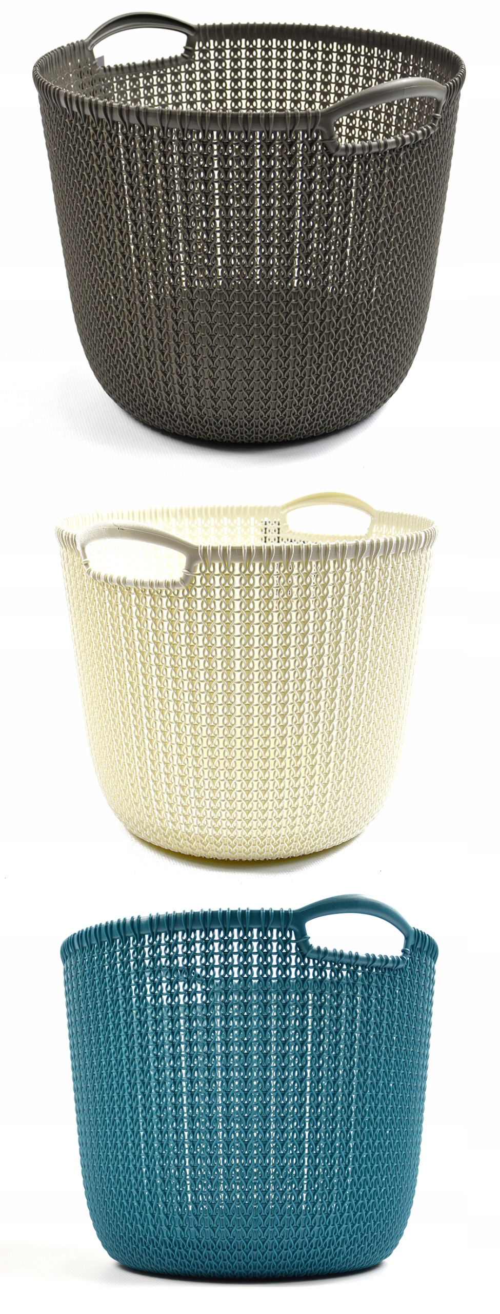 CURVER KNIT OKRĄGŁY DUŻY KOSZ KOSZYK NA PRANIE L Materiał wykonania inny