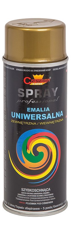 Emalia Farba Spray Lakier Złoty 400ml Champion .
