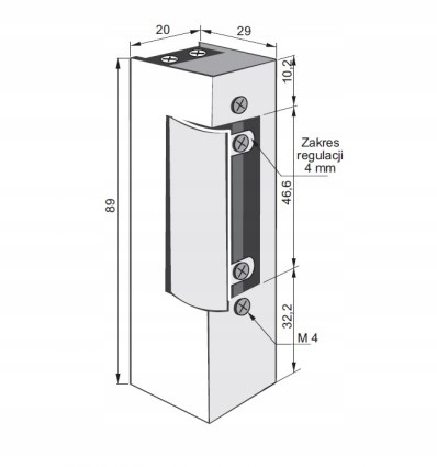 KASETA Z ELEKTROZACZEPEM DO FURTKI BRAMKI ELEKTROZACZE Z BLOKADĄ I PAMIĘCIĄ Typ domofonu Przewodowy