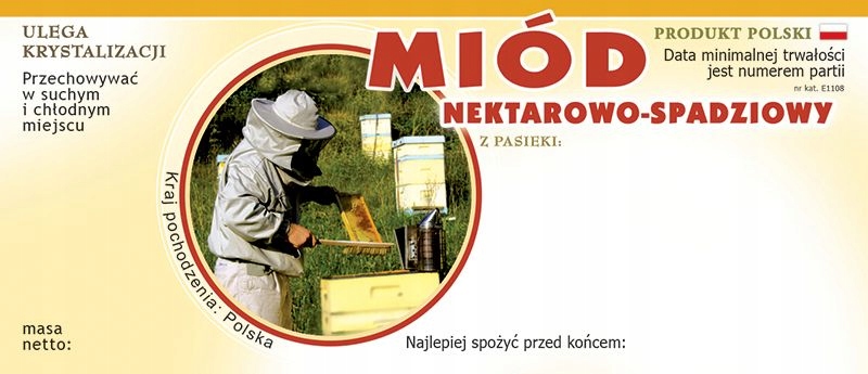 

Etykiety na Miód Nektarowo-Spadziowy wzór E1108