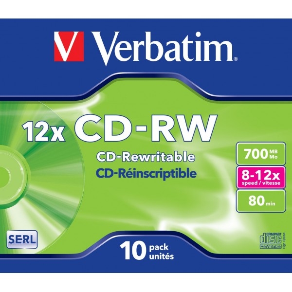 

Verbatim Cd-rw Jewel case Wielokrotny zapis 1szt