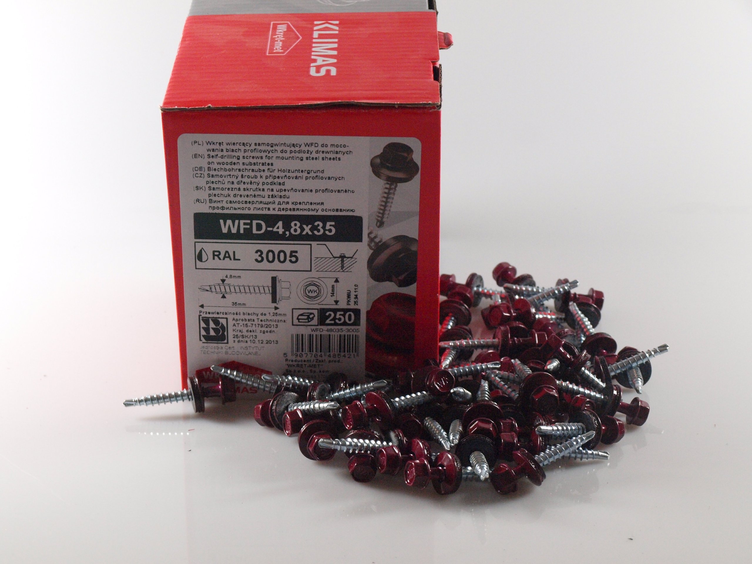 

Wkręty Farmerskie Farmery 4.8x35 wiśniowy Ral 3005