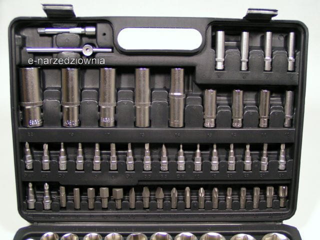 ZESTAW 108EL KLUCZY KLUCZE NASADOWE 6-22 mm GRATIS Liczba elementów w zestawie 108