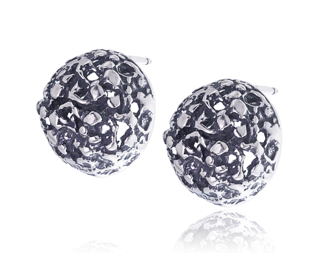 

Srebrne Kolczyki Ażurowe Kulki Półkule 17mm 925