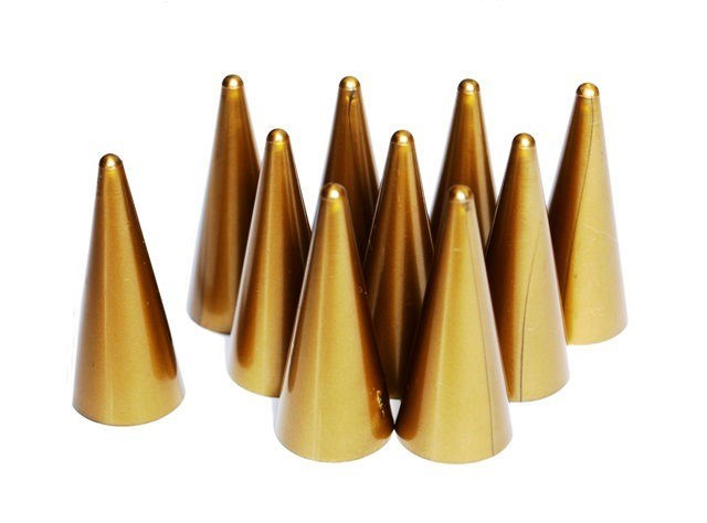 

Pionki do gry złote stożki 3,5 cm 10 szt. Wbm