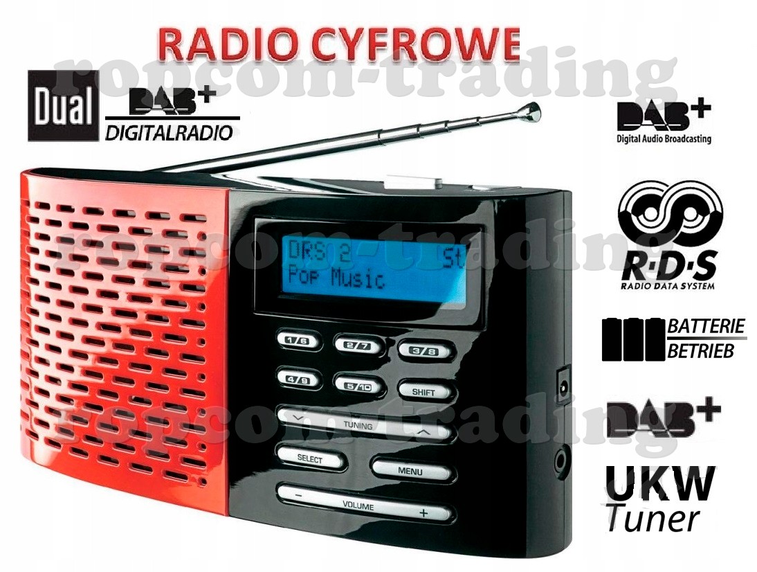 DUAL Radio CYFROWE DAB+ / FM RDS Hi-Fi Zasilanie sieciowo-bateryjne