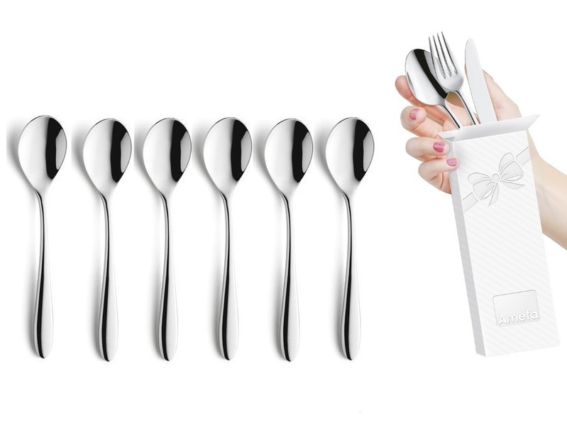 AMEFA 6 SZTUĆCE KOMPLET 1120 CUBA ŁYŻECZKI KAWA Wykończenie połysk