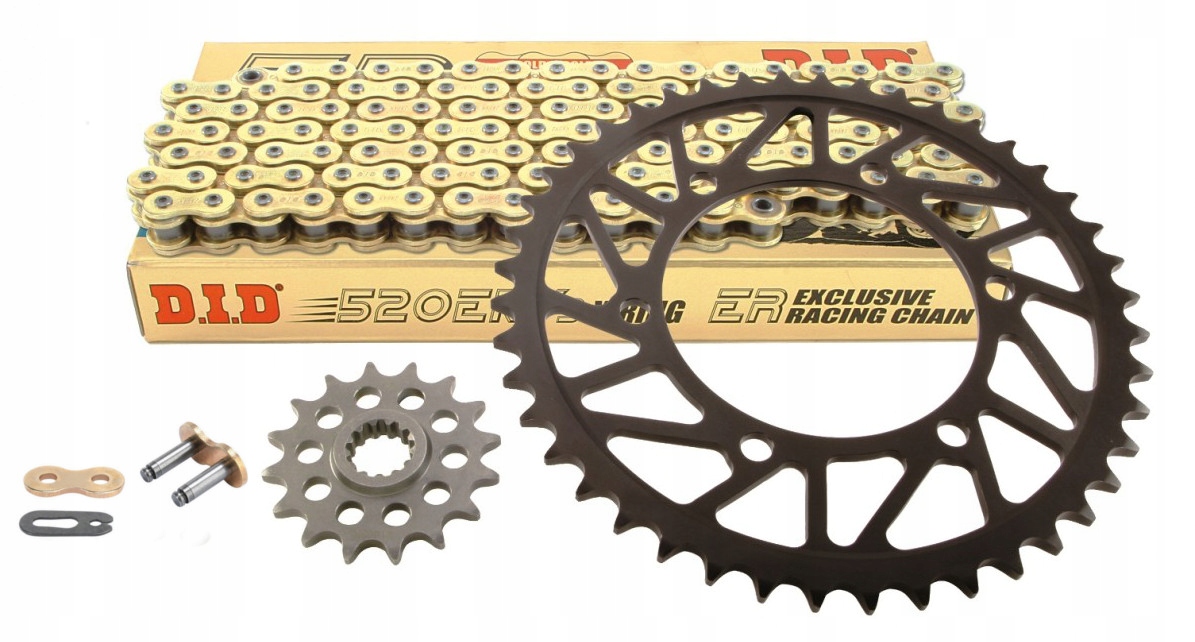 Sada pohonu Kawasaki Kx 250 Ozubení Řetěz Hyper Zesílený Gold