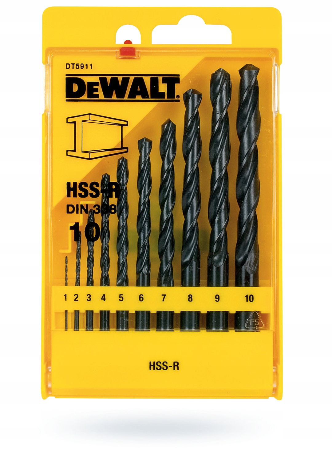 Набор сверл по металлу 10CZ HSS-R DeWalt dt5911 Drill Type spiral