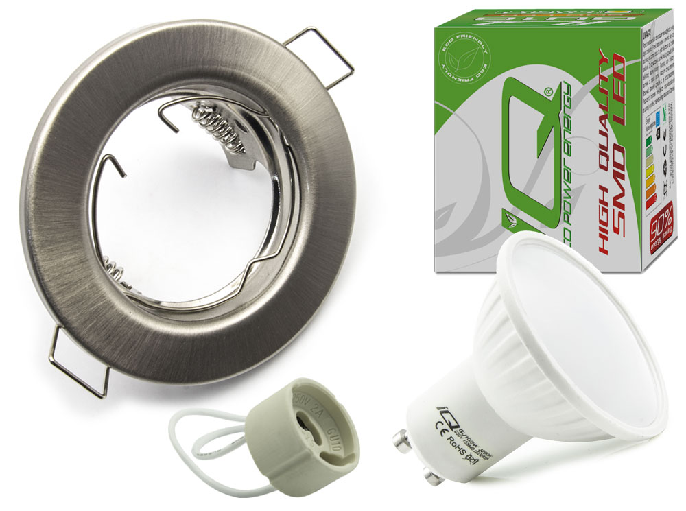 ZESTAW OPRAWA HALOGENOWA SUFITOWA + GU10 5W LED CW