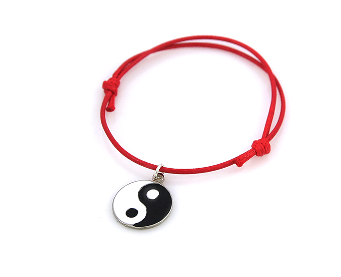 

Bransoletka yin yang czerwona