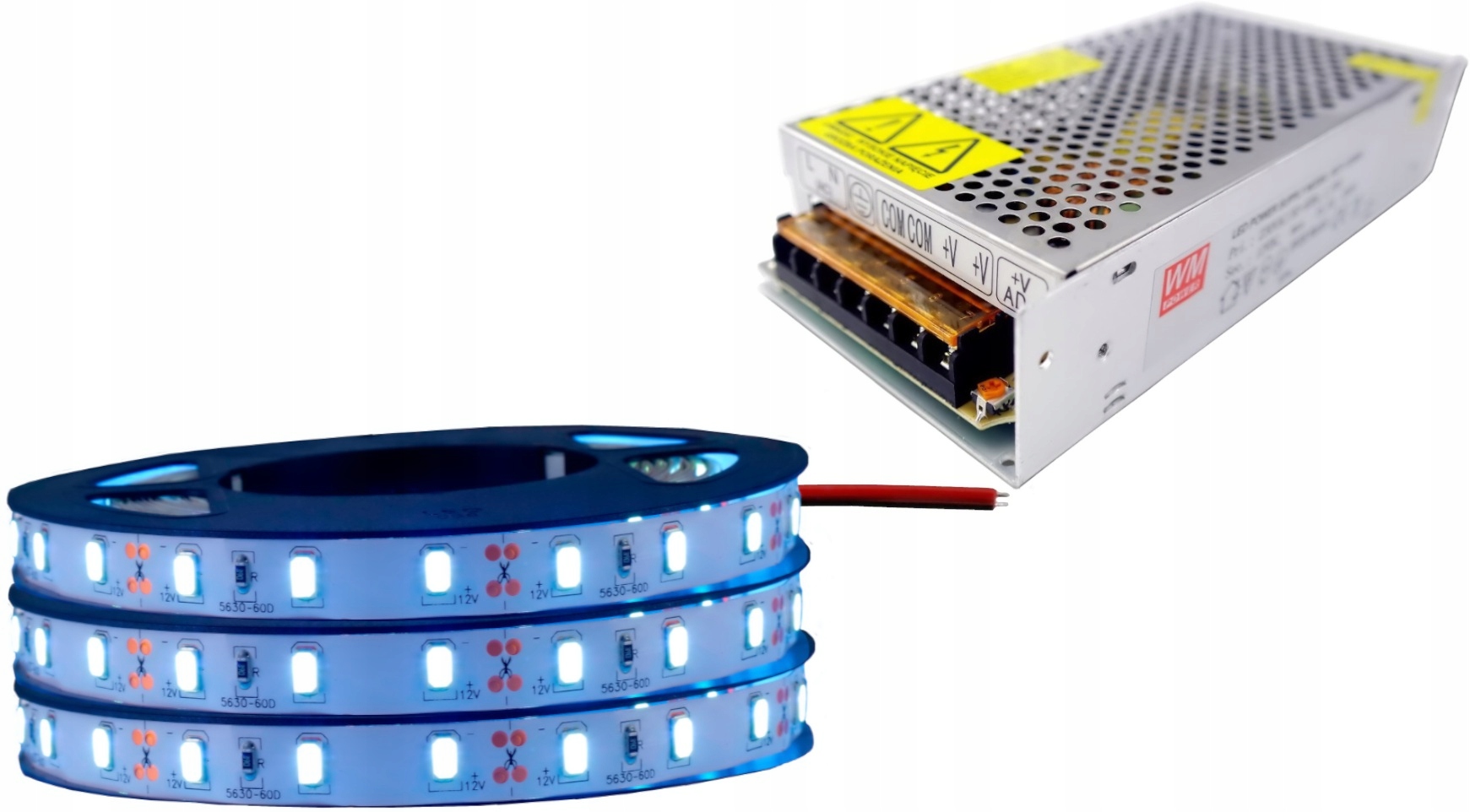 Set Led 230V 300D páska 5630 bílá Studená 15 m