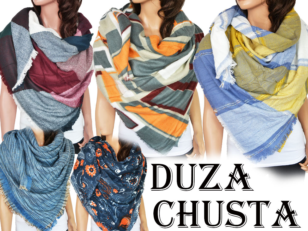 DUŻA Chusta Modna KRATA Ciepłe PONCZO Koc KOMIN Rodzaj chusta