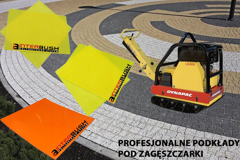 Резиновый коврик для компактора PU 1000X700X10 INTERBUSH Compactor Type plate / foot