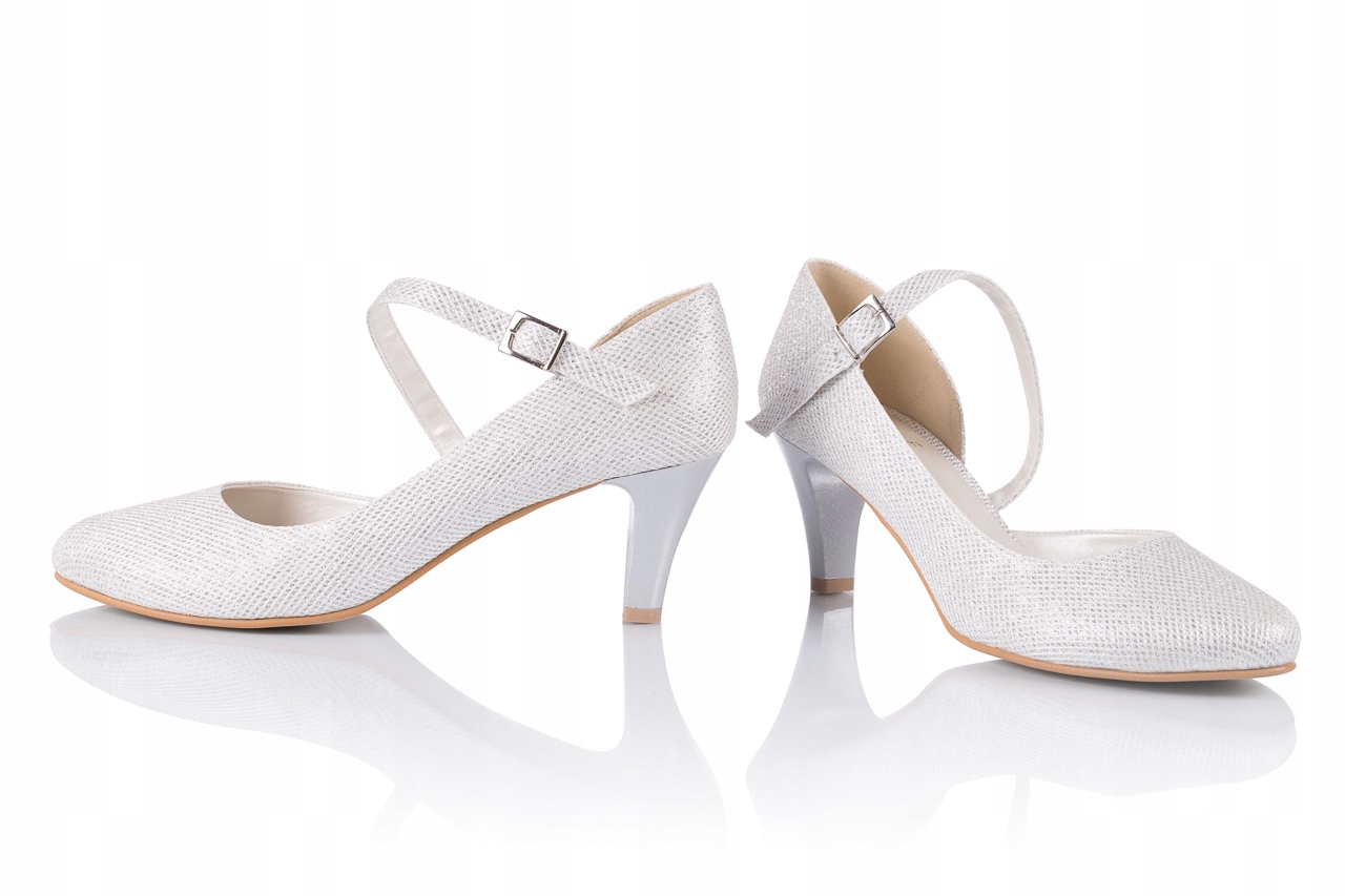 

Buty ślubne czółenka niski obcas z paskiem 35