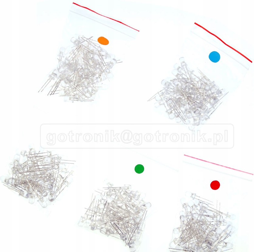 

Zestaw diod Led 5mm clear 250 sztuk___________Z208