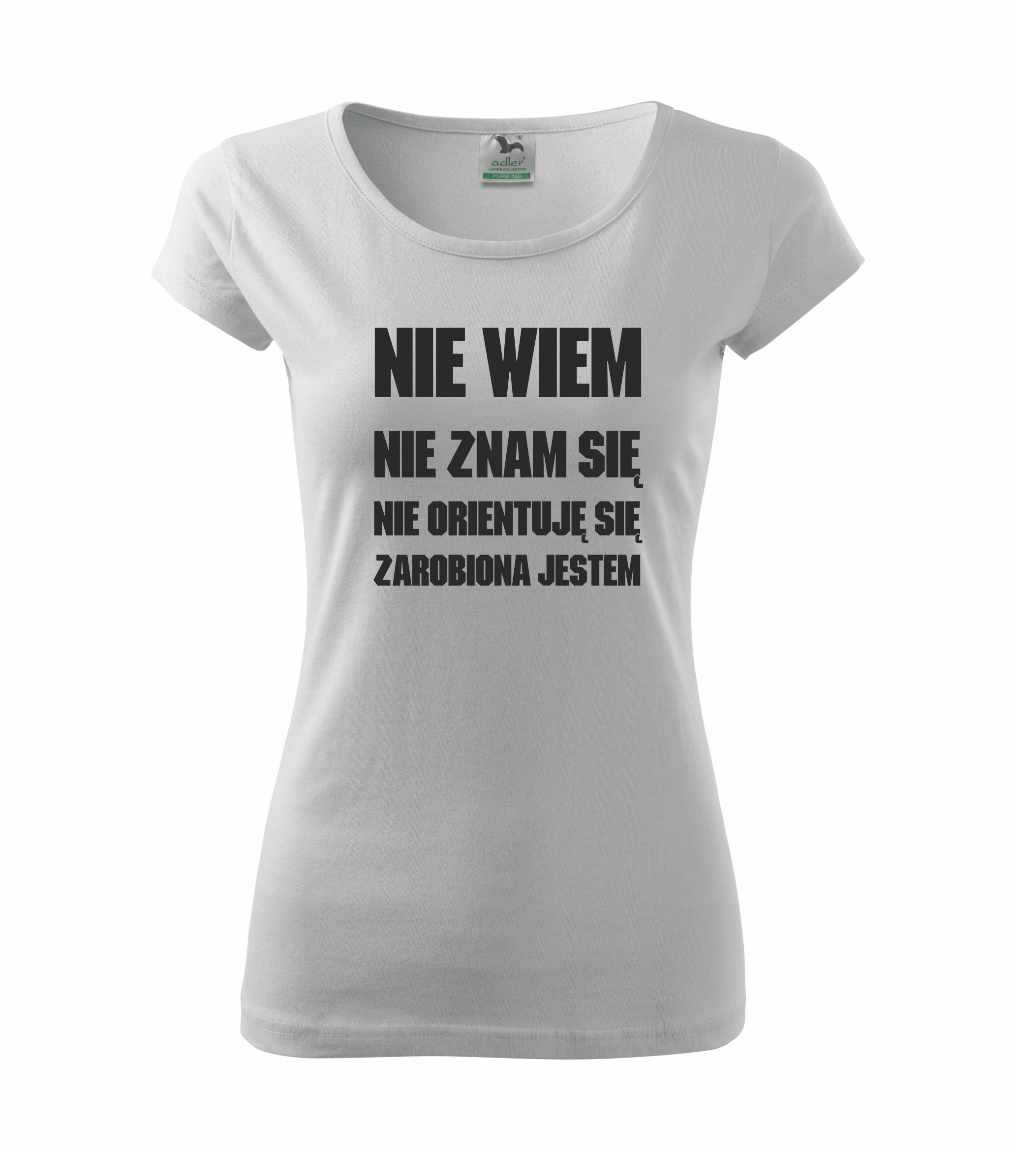 

Koszulka nadruk nie wiem nie znam się L