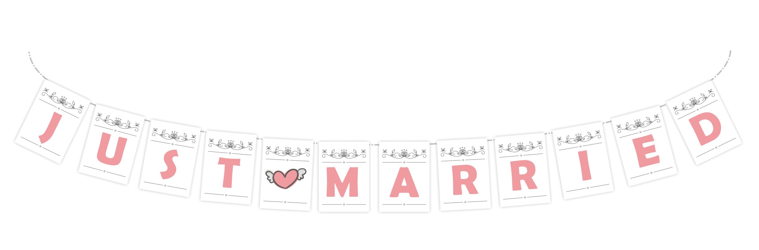 

Girlanda Ślubna Just Married Baner Wesele Ślub!!!