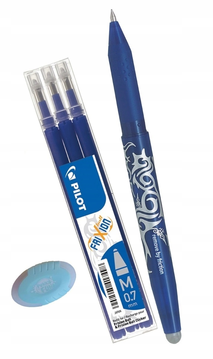 

Pilot Frixion 0,7 3 wkłady gumka Zestaw