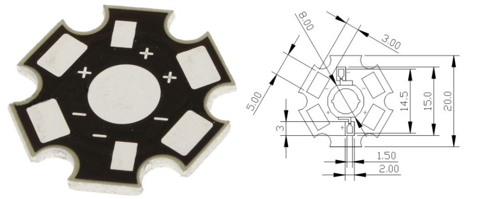 Dioda POWER LED 3W EPISTAR FULL SPECTRUM, 45mil, PCB Kolor różowy
