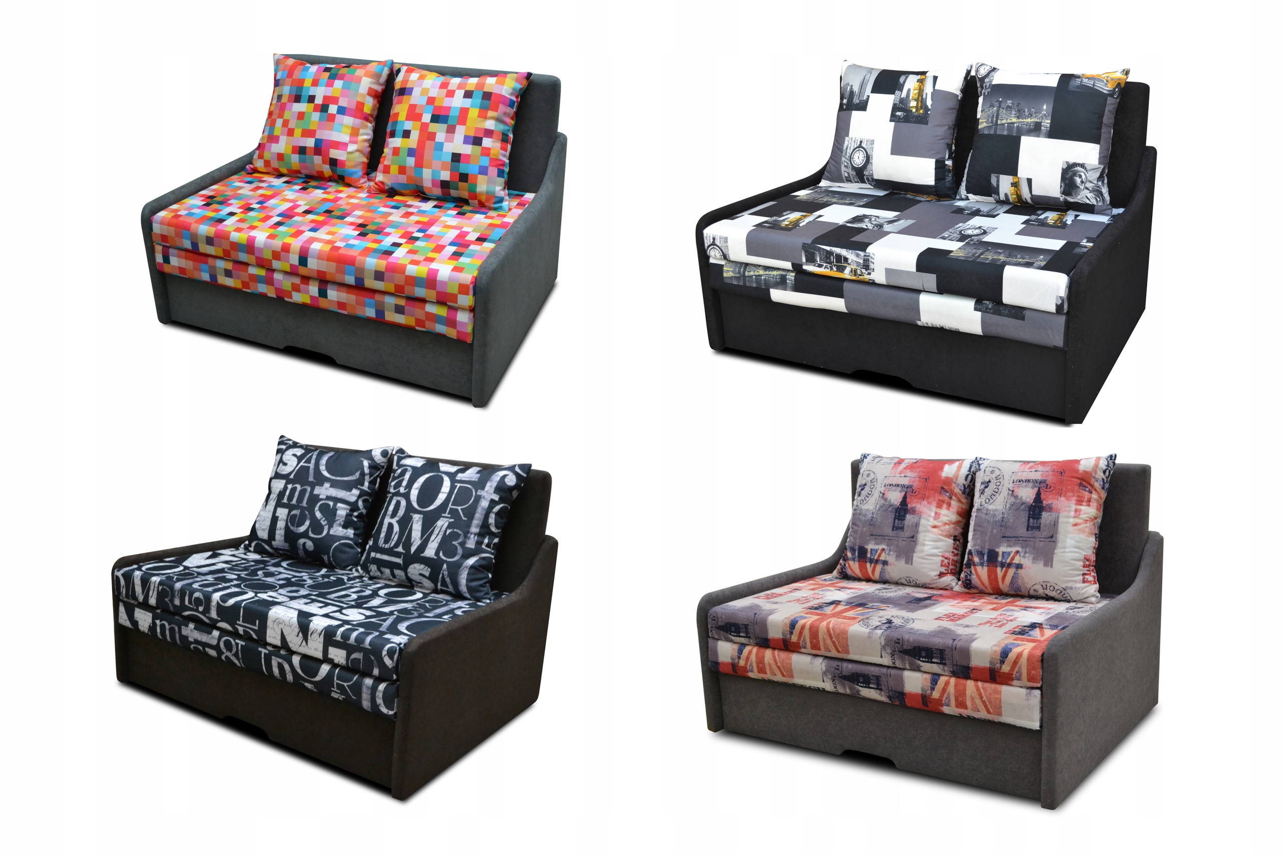 Sofa Fotel Kanapa , różne wzory , funkcja spania Powierzchnia spania – szerokość (cm) 101-110 cm