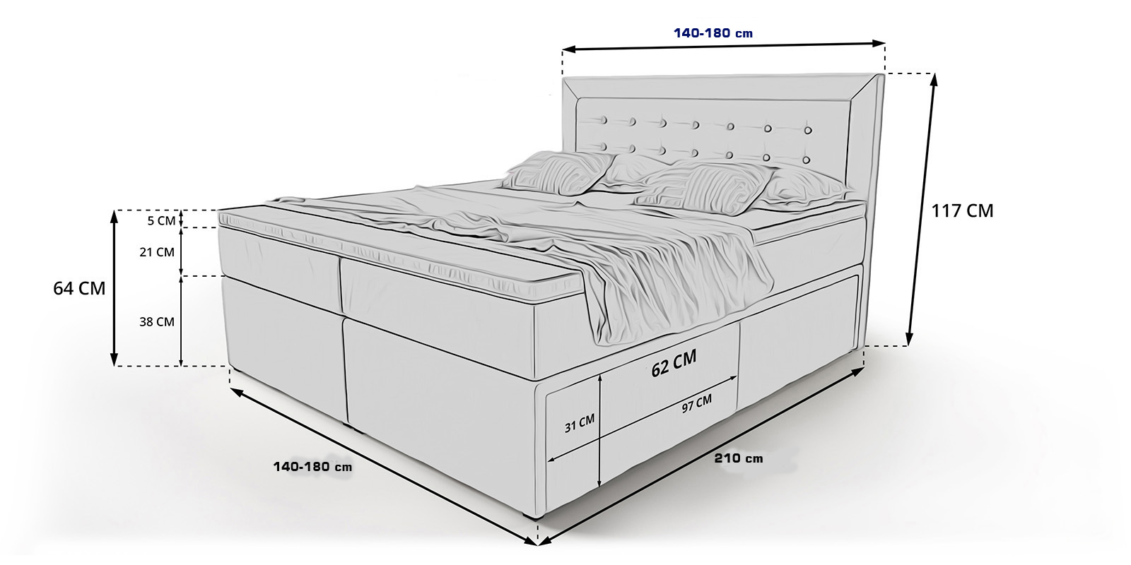 Высота кровати с матрасом от пола стандарт двуспальная