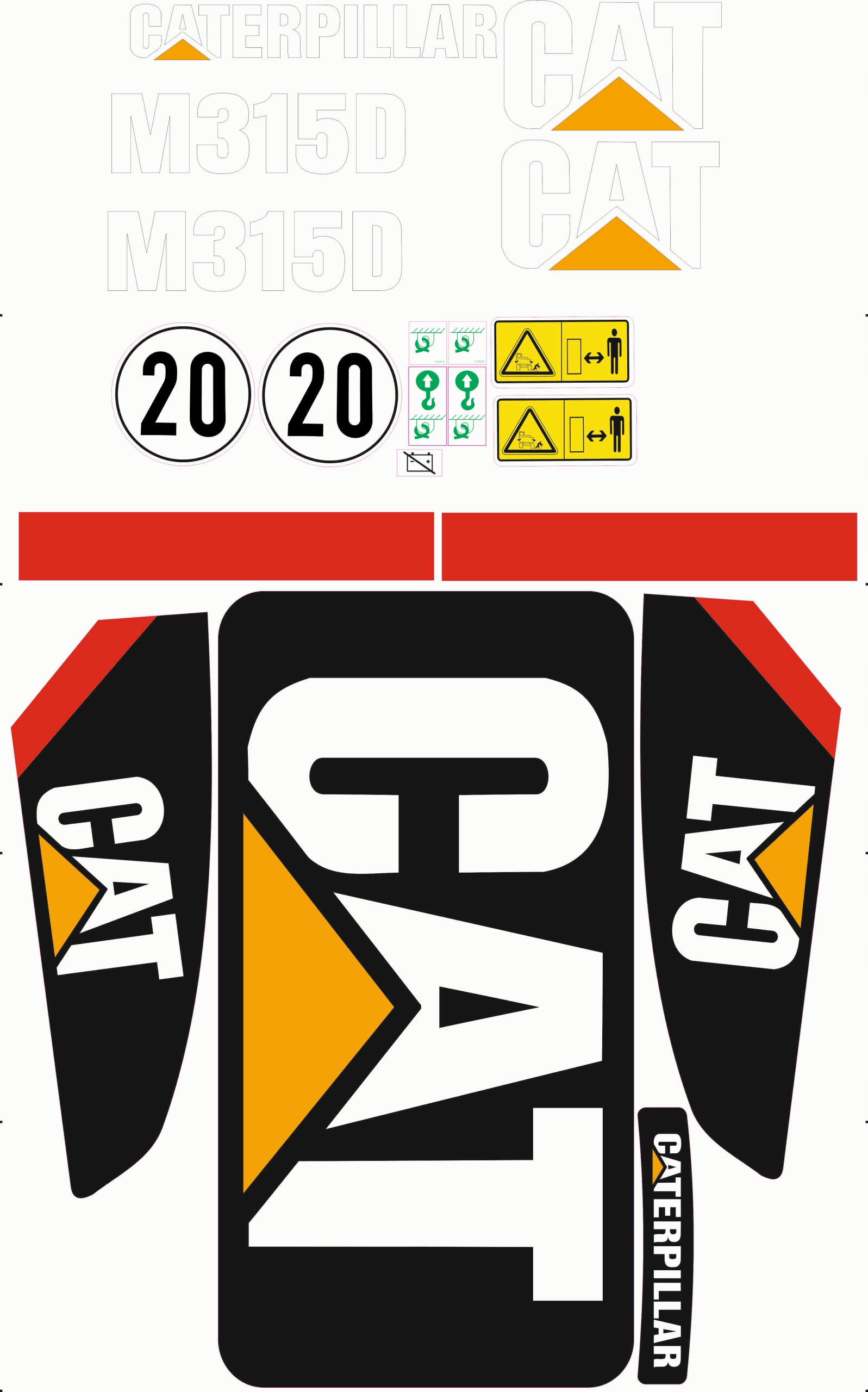 CAT CATERPILLAR M315D НАКЛЕЙКИ НАКЛЕЙКА