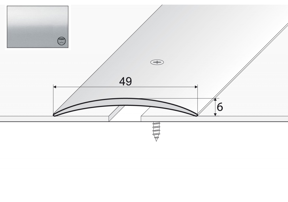 

Listwa łączeniowa A04 aluminiowa 180cm Srebro