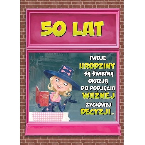 

Karnet na 50 Urodziny kartka Koperta C5 Kobieta