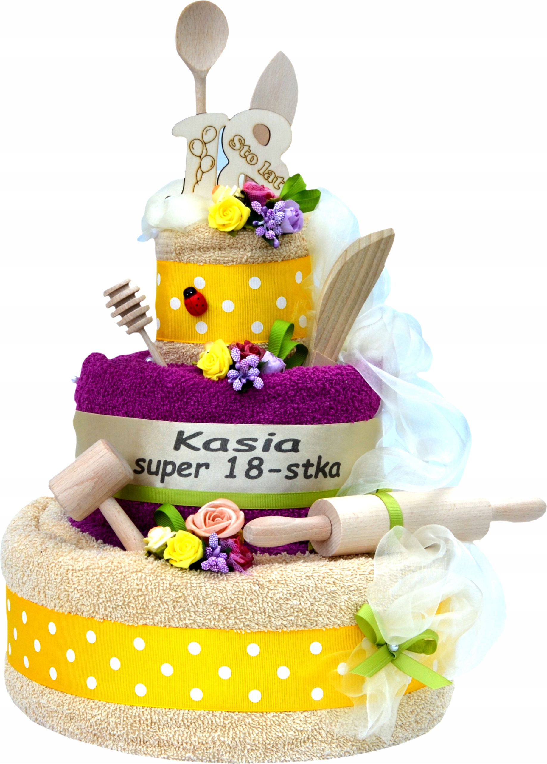 Prezent na Urodziny Imieniny Tort z Ręczników HAFT Marka OP